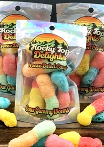 Sour Gummy Worms - Freeze Dried Candy- 1oz bag- $9.99